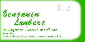 benjamin lambert business card